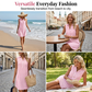 🌺Summer Hot Sale 50% OFF💐Women Sleeveless Striped Shirt Dress V Neck