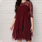 🎉 Last Day Promotion-59% OFF✨Women's Elegant High-Low Hem Lace Overlay Dress
