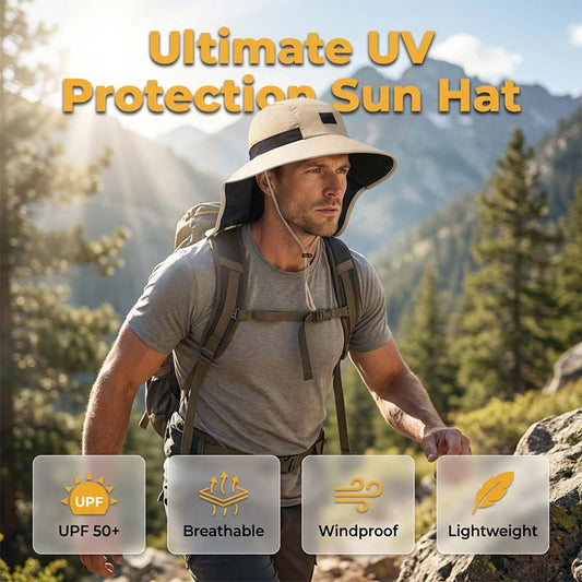 ⏳LAST DAY SALE 60% OFF!!🎁✨UPF 50+ Wide Brim Sun Hat with Neck Flap