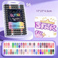 Dual-Tip Glitter Markers Set with Soft Brush