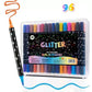 Dual-Tip Glitter Markers Set with Soft Brush