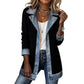 🍂Autumn Hot Sale 60% OFF🔥Women’s Elegant Denim Spliced Ribbed Knit Coat