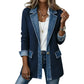 🍂Autumn Hot Sale 60% OFF🔥Women’s Elegant Denim Spliced Ribbed Knit Coat