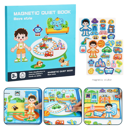 Kids Magnetic Quiet Book Folding Puzzle Scene Early Educational Toy for Boys Girls