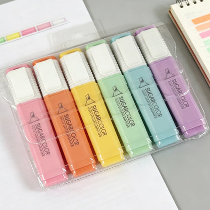 6-Pack Chisel Tip Highlighter Pens Set