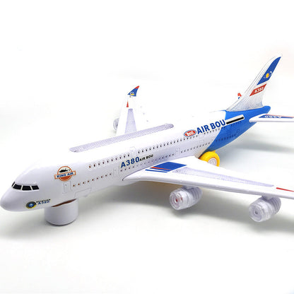🥳 Limited-Time SALE 60% OFF ✈️🎁 Kids Electric Aircraft Model Toy | Lights, Music & Auto Bump Function🧒✨