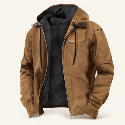 Men’s Plush-Lined Hooded Work Jacket