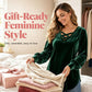 🎉 Last Day Promotion-59% OFF✨Women's Plus Size Velvet Criss Cross V-Neck Top