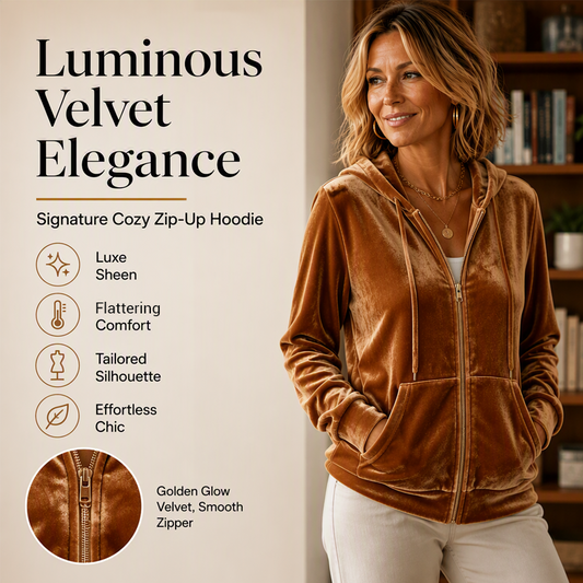 🎉This Week's Special Sales - 60% OFF🍁Women's Velvet Zip-Up Hooded Sweatshirt