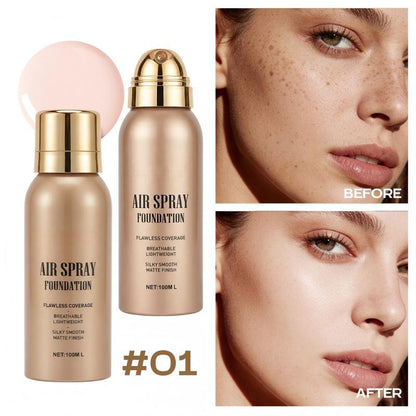 🌸Last Day Buy 2 Get 1 Free💦Waterproof Flawless Air Spray Foundation｜Long‑Lasting Airbrush Makeup, Sweat‑Proof Buildable Coverage ✨