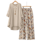 ⏳LAST DAY SALE 60% OFF !!📢Women's Cotton Linen Half Sleeve Top ＆ Pants Set