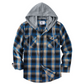 Men's Plaid Flannel Hooded Shirt Jacket
