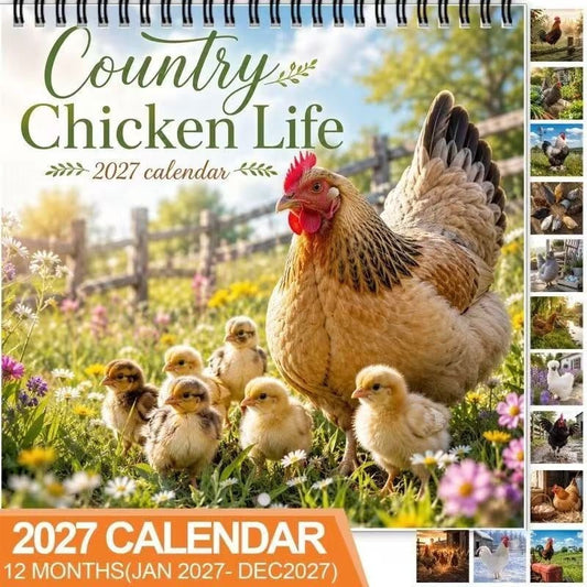 🏆 Hot Sale - 50% OFF ✨2027 Country Chicken Life Wall Calendar🐓