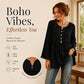 Women's Bohemian Fringe Bell Sleeve Top