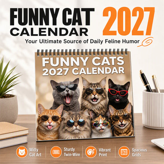 🎁Gift Idea Hot Sale 60% OFF🐱2027 Funny Cats Wall Calendar