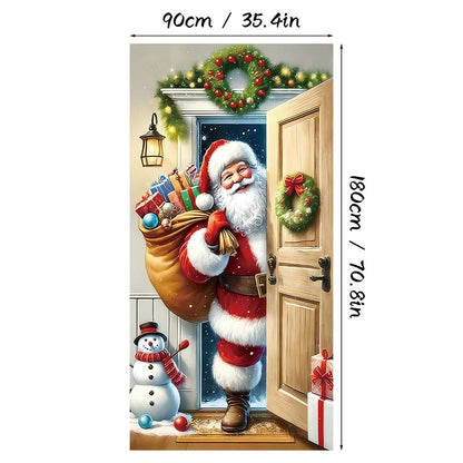 🎄Last Day Buy 2 Get 1 Free!✨ Christmas Door Cover — Instant Holiday Decor, Fade Resistant 🎅