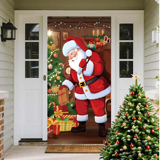 🎄Last Day Buy 2 Get 1 Free!✨ Christmas Door Cover — Instant Holiday Decor, Fade Resistant 🎅