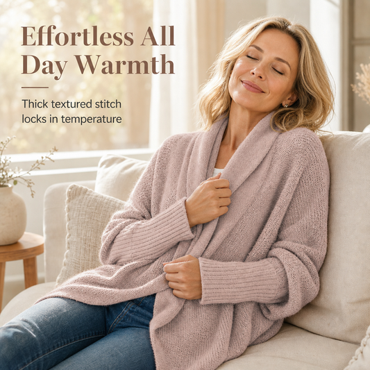 🍂Autumn Hot Sale 50% OFF✨Women's Loose Batwing Sleeve Knit Cardigan Open Front Shawl for Autumn and Winter