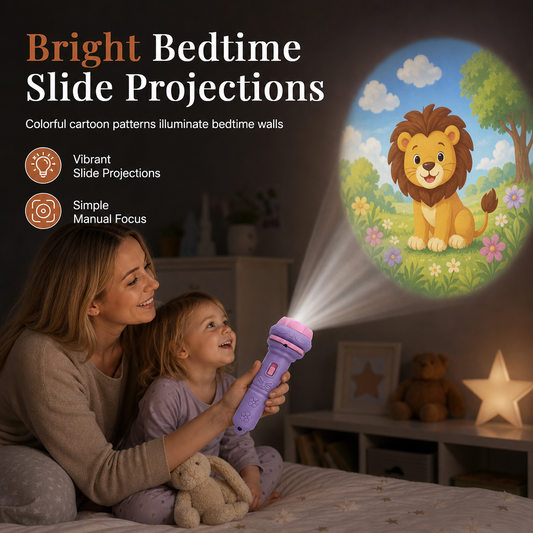 🎁Gift Idea Hot Sale 50% OFF🔦🔥Kids Mini Projection Flashlight Toy Slide Projector Torch for Toddlers