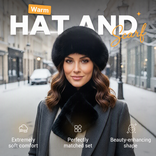 ❄️Winter Hot Sale 50% OFF🔥Winter Plush Thickened Scarf and Hat Warm Set