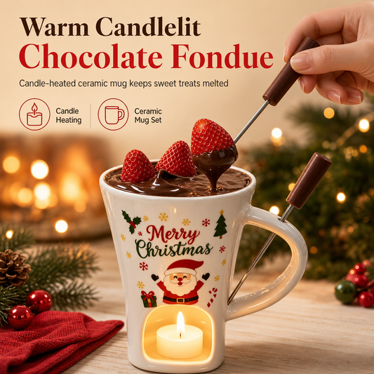🎁Christmas Hot Sale 50% OFF🎅Christmas Ceramic Chocolate Fondue Mug Set
