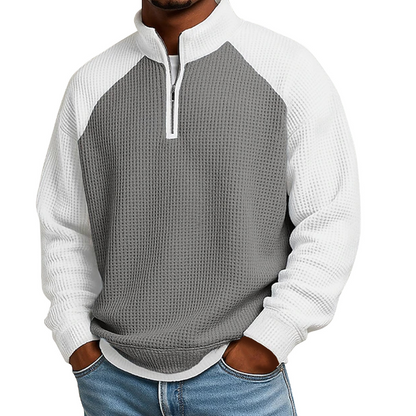 ⏳LAST DAY SALE 60% OFF !!📢Men's Waffle Knit Quarter Zip T-Shirt
