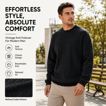 ❄️Winter Hot Sale 50% OFF🔥Men's Cable Knit Crewneck Sweatshirt