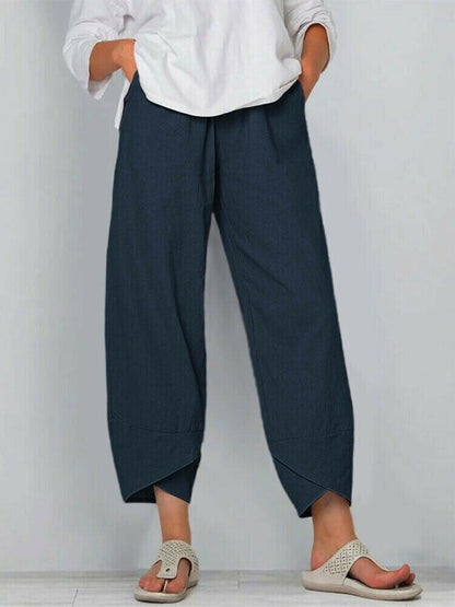 👖SUMMER SALE 60% OFF NOW!✨Vintage Asymmetrical Elastic Waist Pockets Pants🌸